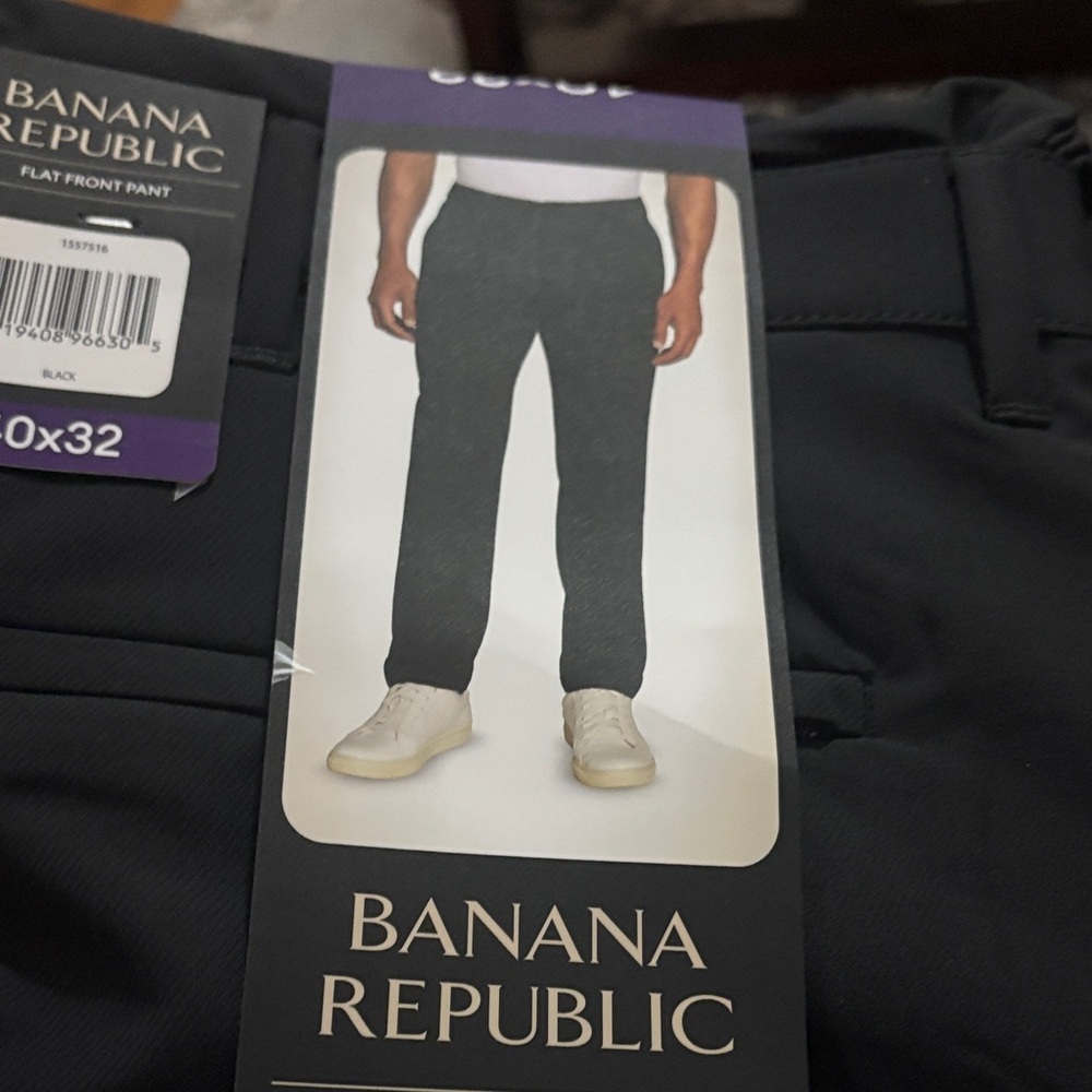 Banana Republic Charcoal Flat Front Trousers